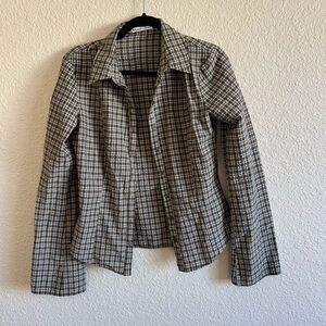 Bershka Brown Plaid Button-Front shirt